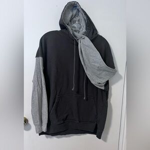American Eagle Dark Gray and Light Gray Women's Hoodie